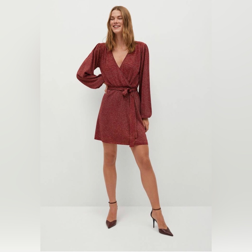 Shiny textured dress - Mango